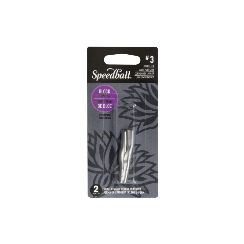 Speedball 2 blades for linocut chisels No. 3 small U - art store