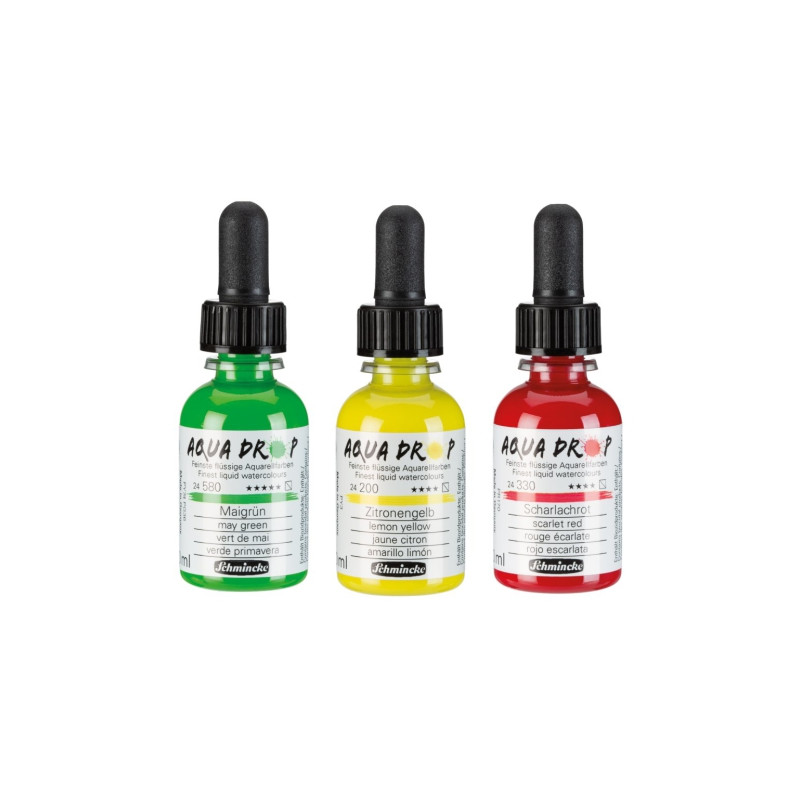 Schmincke aqua drop akwarele w płynie 30 ml - sklep plastyczny - szał