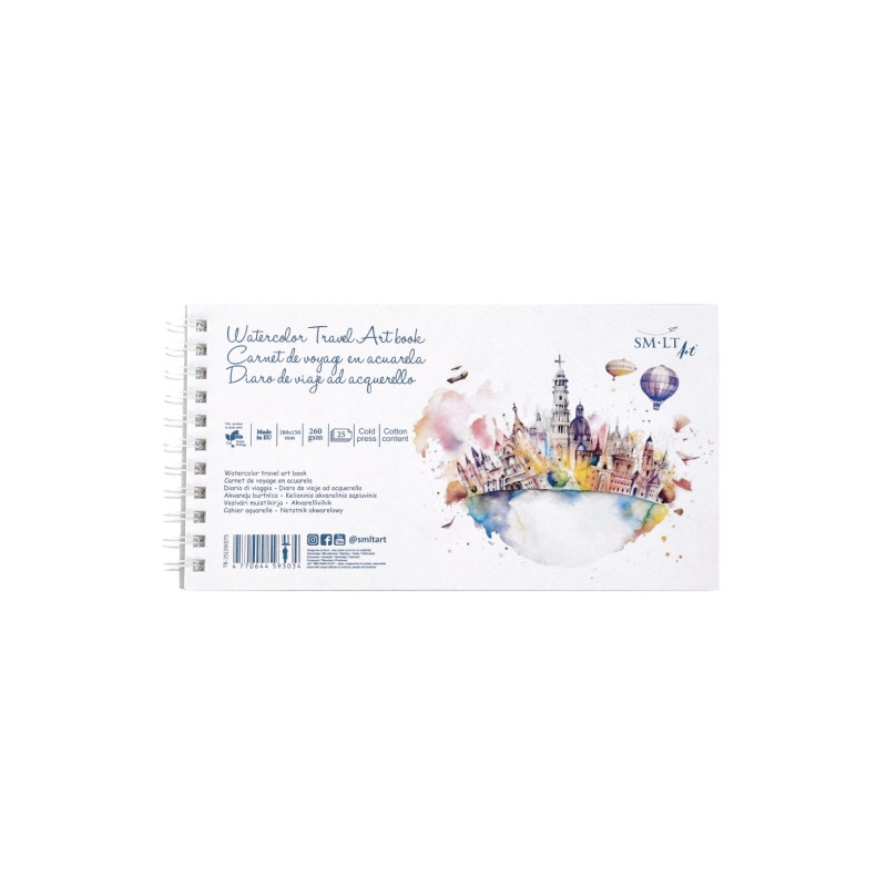 SM-LT travel art blok akwarelowy na spirali 28x15cm 25ark - sklep plas