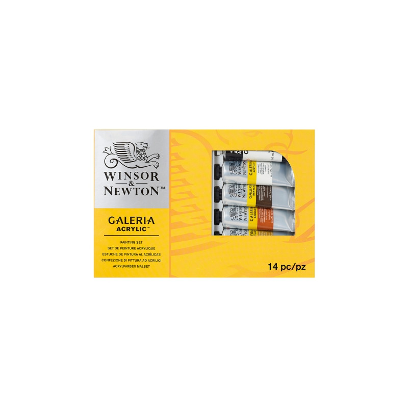 Winsor&Newton gallery set of acrylic paints 9x60ml + accessories