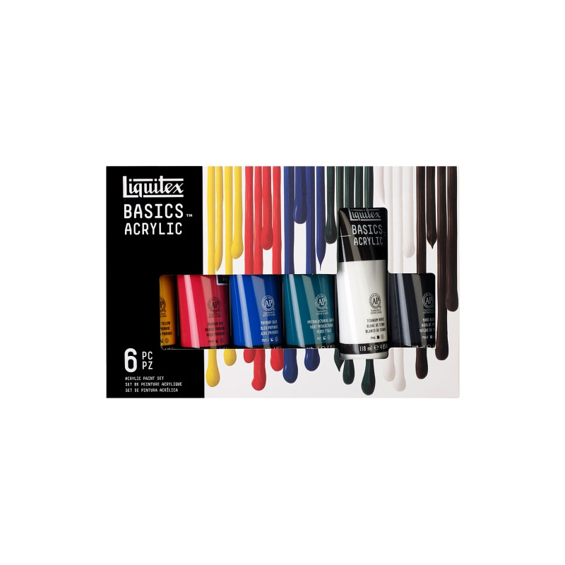 Liquitex basics set of 6 acrylic paints 118ml