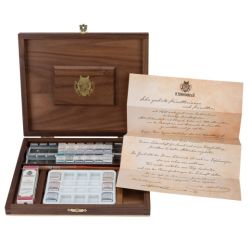 Schmincke horadam retro set of 18 watercolor halves in wooden case