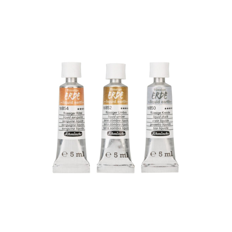 Schmincke liquid earth zestaw 3 farb wodnych 5 ml - sklep plastyczny -