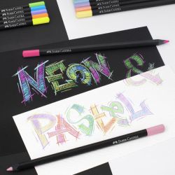 Faber-Castell black edition zestaw 12 neonowych i pastelowych trójkątn