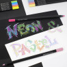 Faber-Castell black edition zestaw 12 neonowych i pastelowych trójkątn