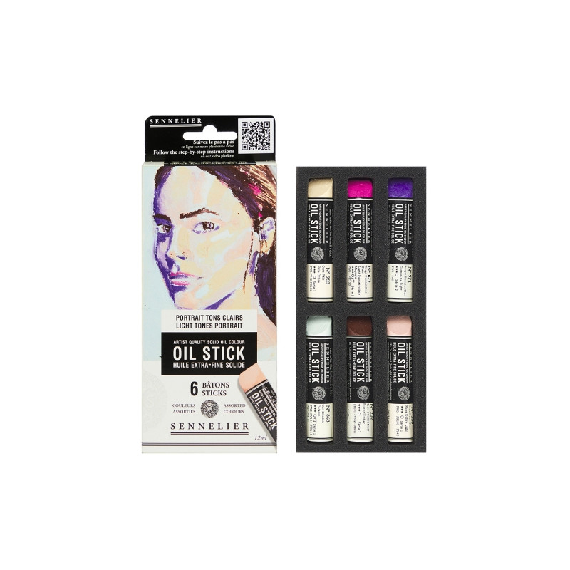 Sennelier oil stick light tones portrait zestaw 6 farb olejnych w szty