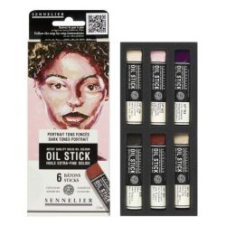 Sennelier oil stick dark tones portrait zestaw 6 farb olejnych w sztyf