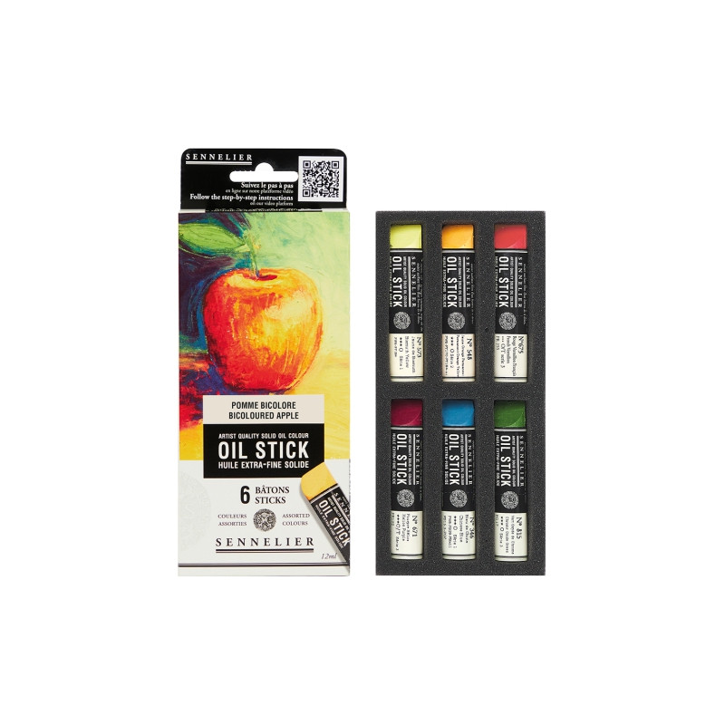 Sennelier oil stick bicoloured apple set of 6 oil paints in stick