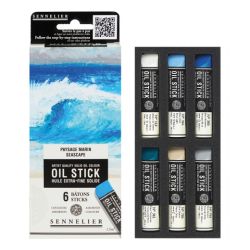 Sennelier oil stick seascape zestaw 6 farb olejnych w sztyfcie - sklep
