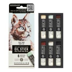 Sennelier oil stick tabby cat set of 6 oil paints in stick - skle