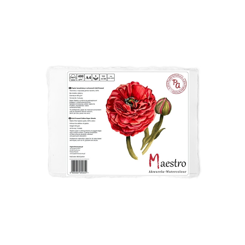PA papier do akwareli maestro cold pressed 5ark - sklep plastyczny - s
