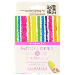 Sennelier fluorescent zestaw 6 pasteli olejnych - sklep plastyczny - s
