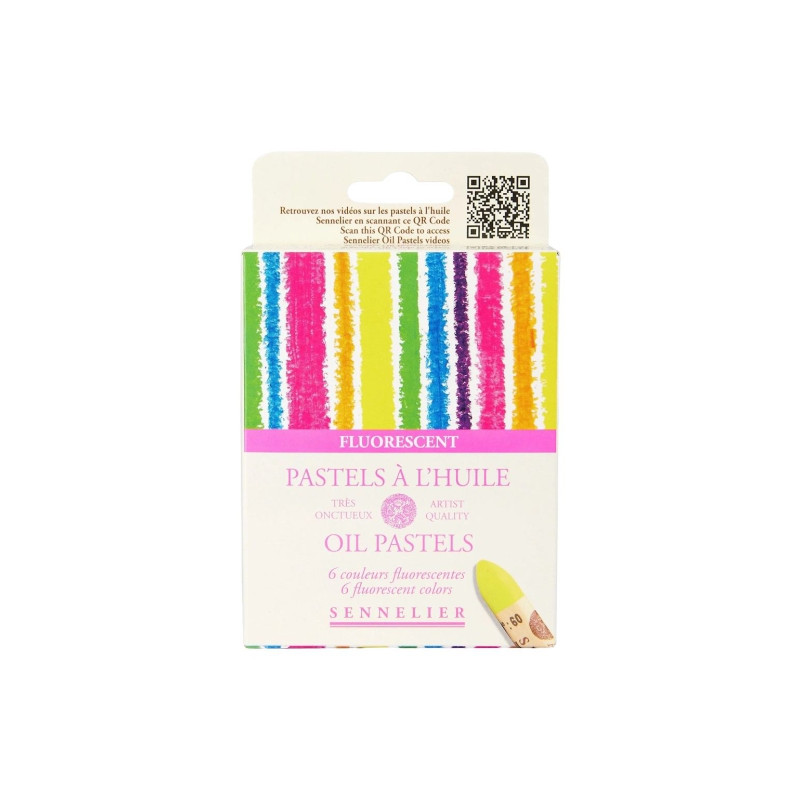 Sennelier fluorescent zestaw 6 pasteli olejnych - sklep plastyczny - s
