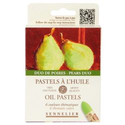 Sennelier pears duo set of 6 oil pastels - art store - sha