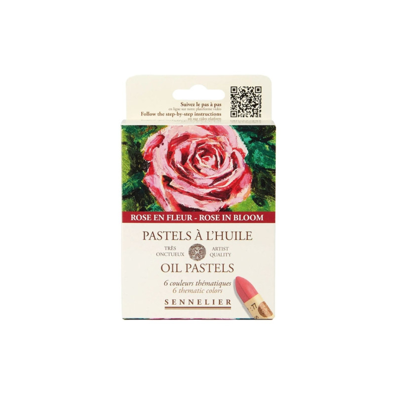 Sennelier rose in bloom zestaw 6 pasteli olejnych - sklep plastyczny -