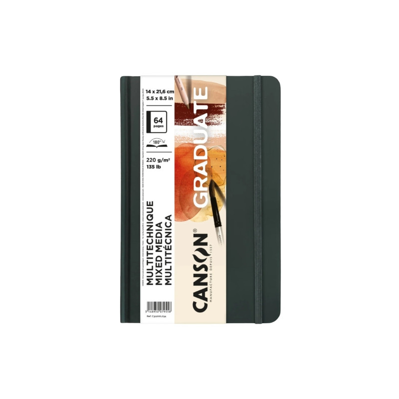 Canson graduate mixed media natural 14x21.6cm 220g 32ark - sklep plast