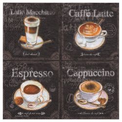 Serwetka do decoupage ambiente 21-13308250 types of koffee - sklep pla