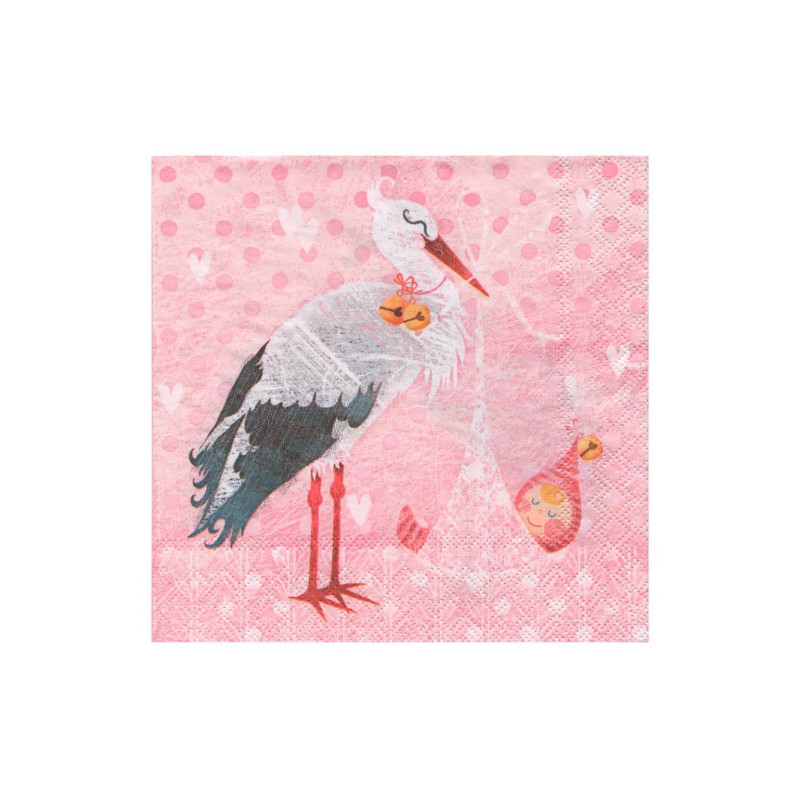 Serwetka do decoupage ambiente 16-13307565 baby girl stork - sklep pla