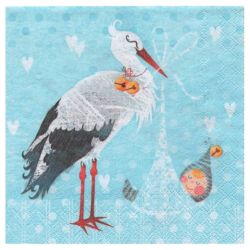 Serwetka do decoupage ambiente 16-13307566 baby boy stork - sklep plas