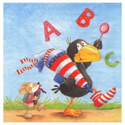 Decoupage napkin ihr 16-L495400 rabe socke abc - art store