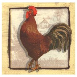 Decoupage napkin nouveau 18-l74187 chicken cream - art store