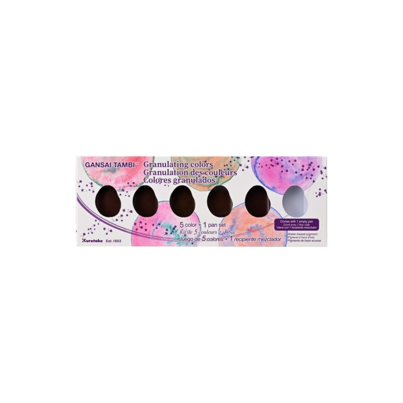 Kuretake gansai tambi granulating colors zestaw 5 akwareli - sklep pla