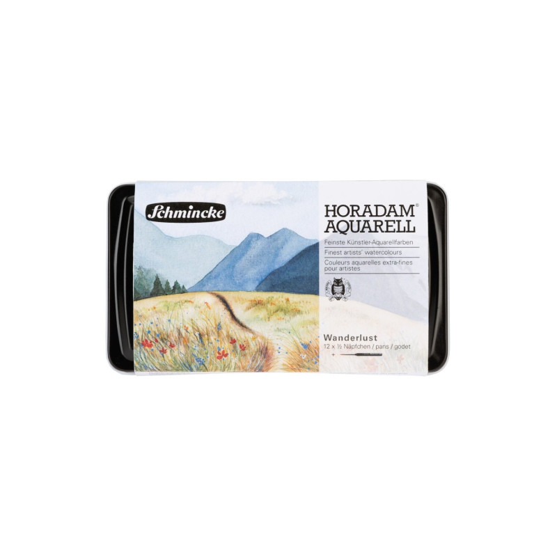 Schmincke horadam aquarell wanderlust zestaw 12 półkostek z pędzlem Ca