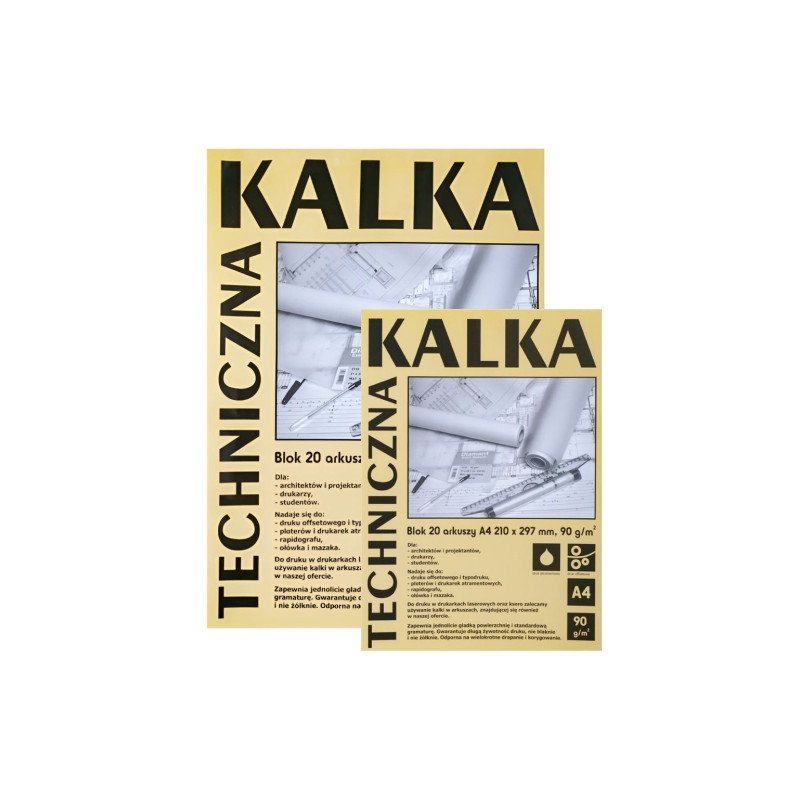 Koh-i-noor kalka techniczna w bloku 90g 20 arkuszy - sklep plastyczny