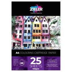 Blok zieler colouring cartridge a4 140g 25ark - sklep plastyczny - sza
