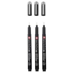 Sakura pigma micron black edition zestaw 3 cienkopisów w etui - sklep