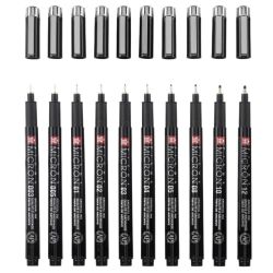 Sakura pigma micron black edition zestaw 10 cienkopisów w etui - sklep
