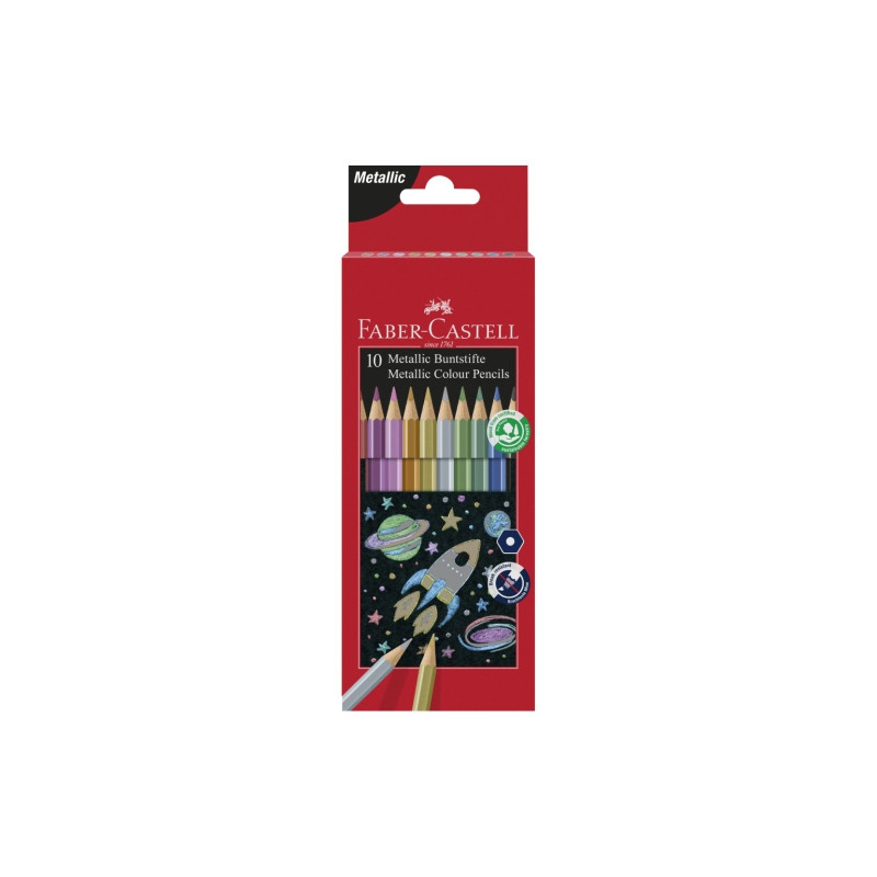 Faber-Castell set of 10 metallic pencil crayons - plastyc store