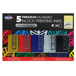 Zieler Block Printing set of 5 oil painting graphic inks for linocut 5