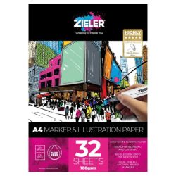 Zieler marker &amp; illustration a4 marker block 100g 32ark - store en