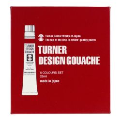 Turner design gouache primary colors set of 5 gouaches 25ml