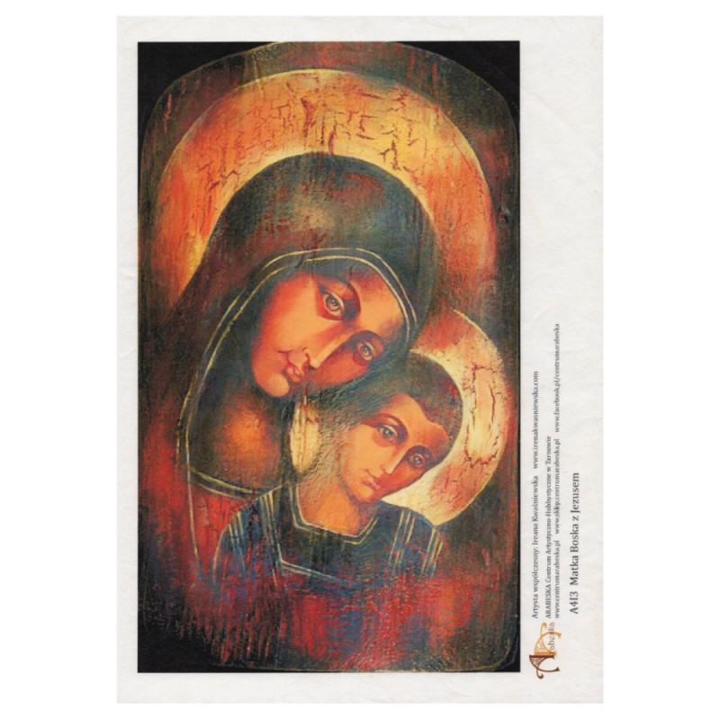 Arabesque rice paper a4 I3 mother of god with child