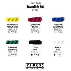 Golden Heavy Body Essentials set of 6 acrylic paints 59 ml