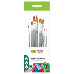 Happy Color zestaw 8 pędzli syntetycznych - sklep plastyczny - szał dl