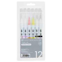 Kuretake Zig clean color gentle colors zestaw 12 pisaków w delikatnych
