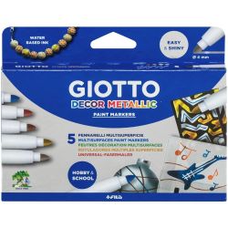 Giotto Decor metallic acrylic markers 5pcs - szal art - sklep plastycz