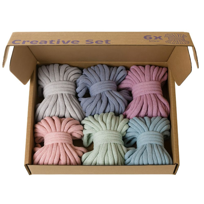 Bobbiny pastel zestaw kreatywny do makram - szaldlaplastykow.pl