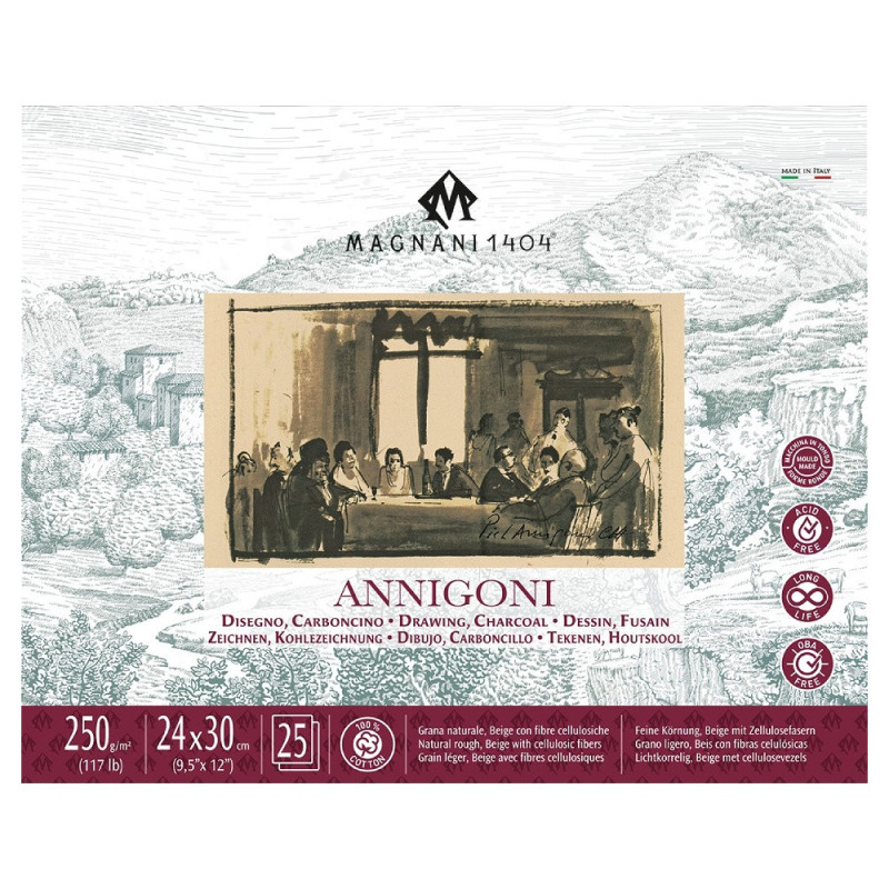 Magnani 1404 annigoni blok do rysunku 24x30cm 25 arkuszy 250g