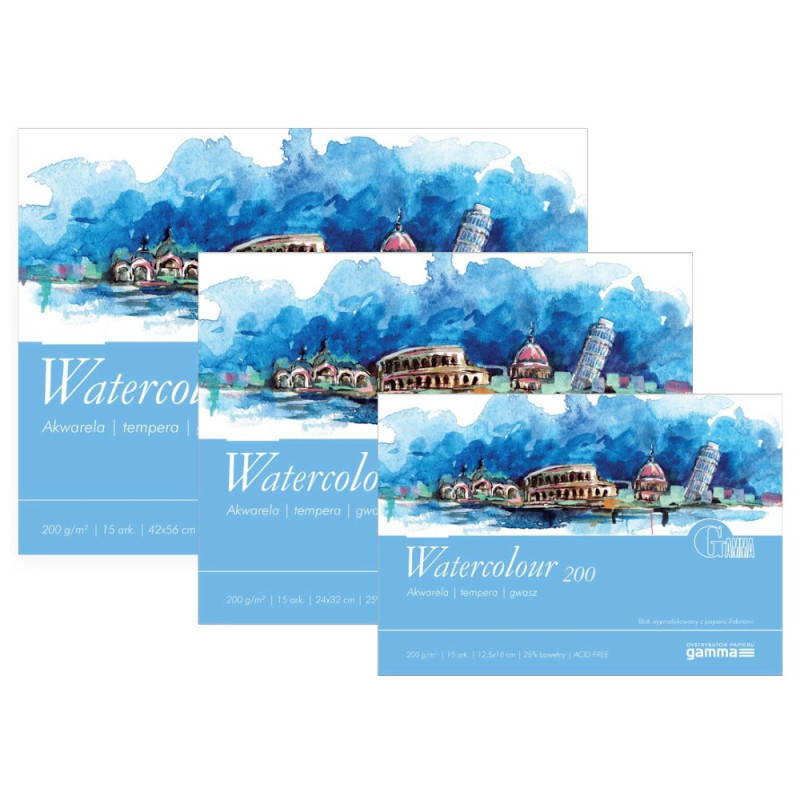 Blok Gamma watercolour 15 arkuszy 200g