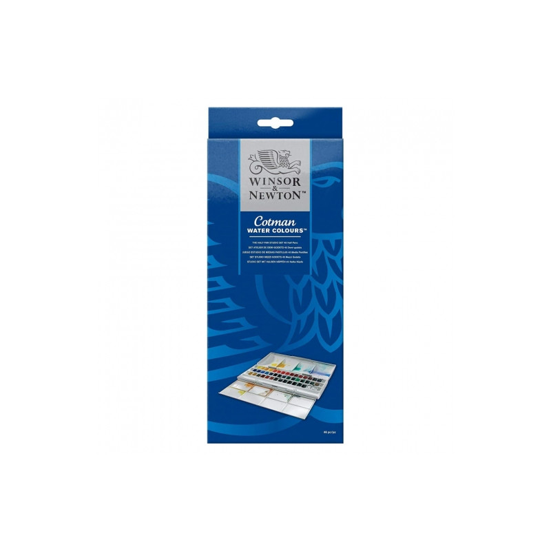Winsor&Newton cotman zestaw akwareli 45 półkostek - sklep plastyczny -