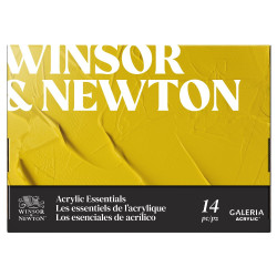 Winsor&amp;Newton gallery set of 10 acrylic paints 12ml with accessories