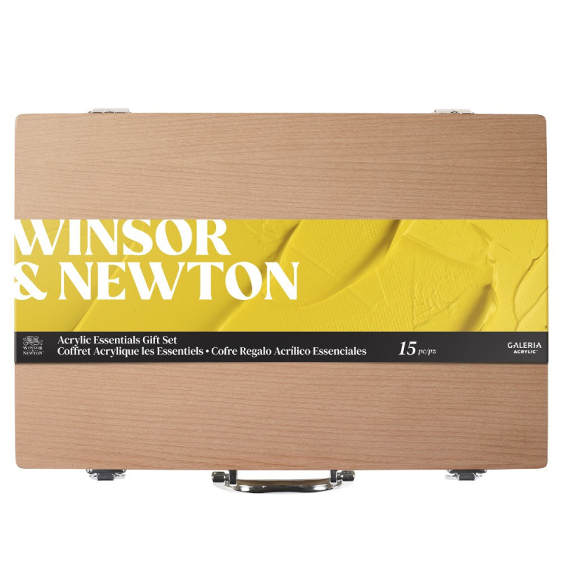 Winsor&Newton galeria zestaw 8 farb akrylowych 60ml z drewnianą kaset