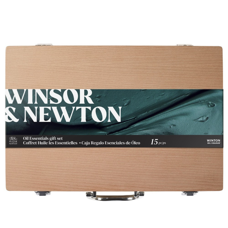Winsor&Newton winton zestaw 8 farb olejnych 37ml z kasetą drewnianą i
