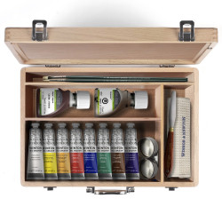 Winsor&amp;Newton winton set of 8 oil paints 37ml with wooden cartridge and