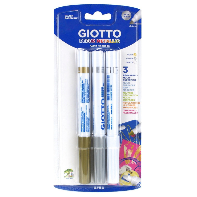 Giotto decor materials metal set of 3 acrylic markers