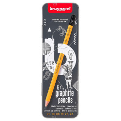 Bruynzeel pencil set 6pcs metal case